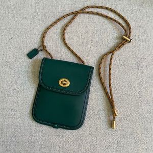 Coach Turnlock Leather Pouch Crossbody